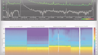 Синхронная запись АЧХ поля атмосфериков на разнесённых  по широте авроральных обсерваториях (экспериментальные данные)